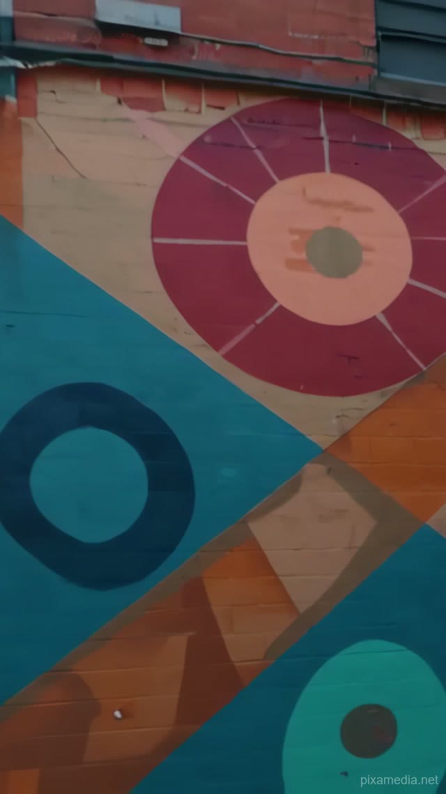 Geometric Dawn in the Alley - Street Art AI stock